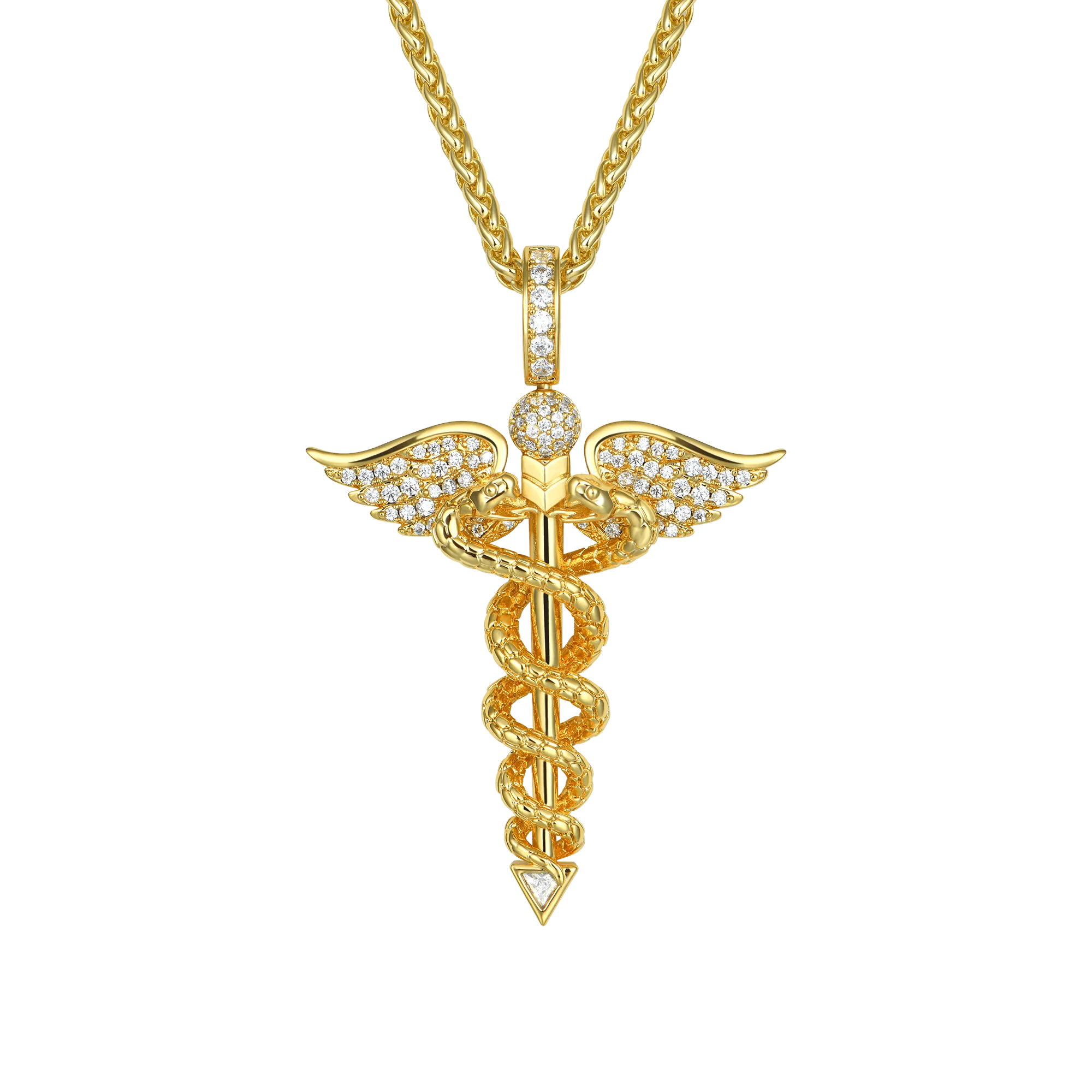 Moissanite Staff of Hermes Pendant