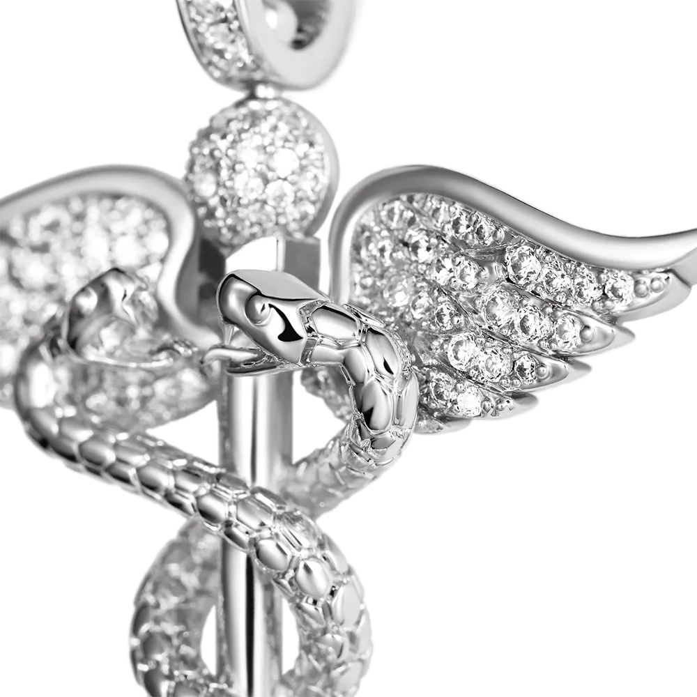 Moissanite Staff of Hermes Pendant