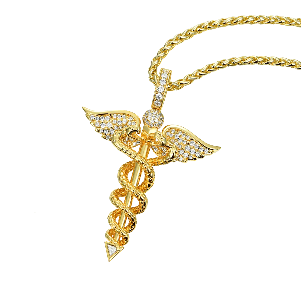 Moissanite Staff of Hermes Pendant