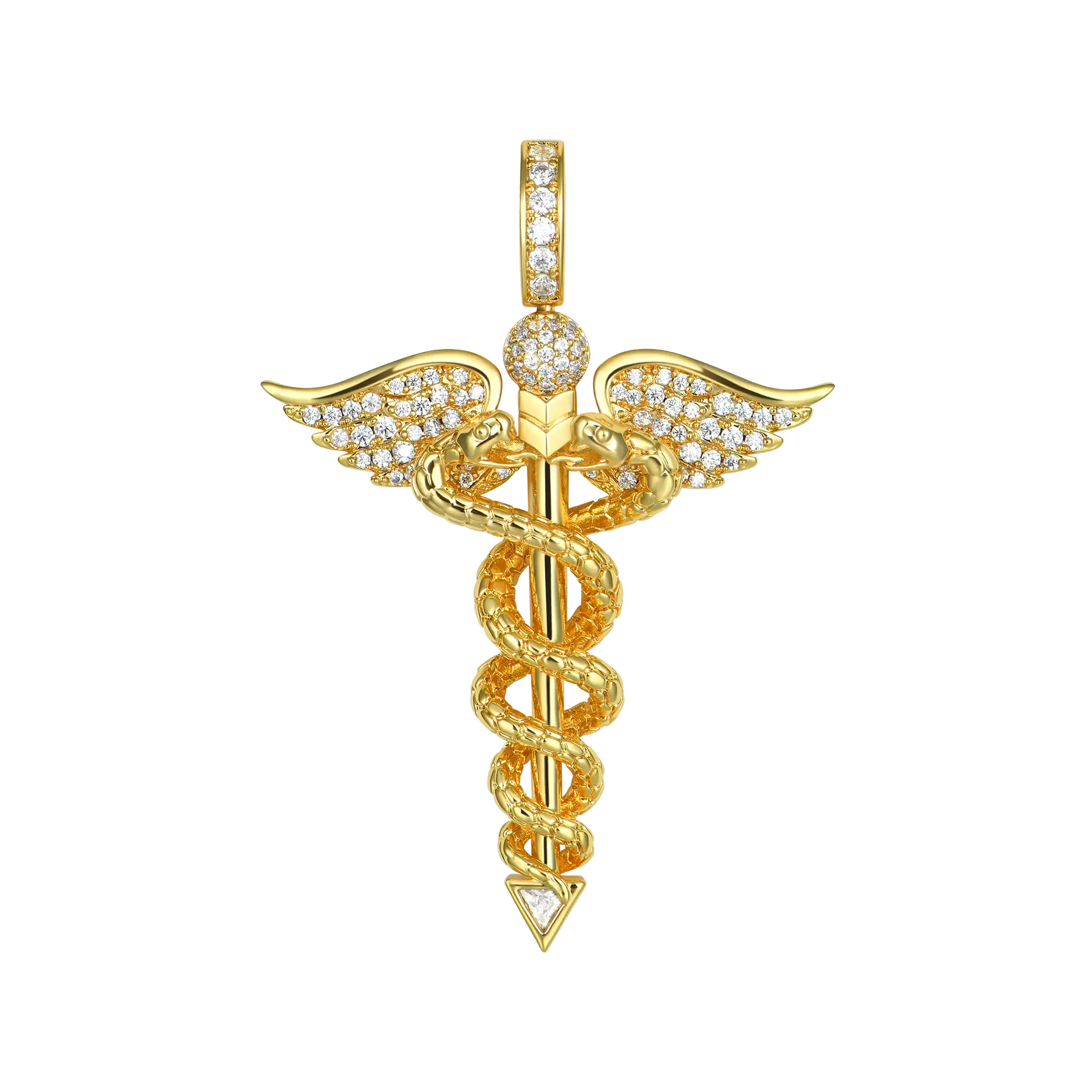 Moissanite Staff of Hermes Pendant