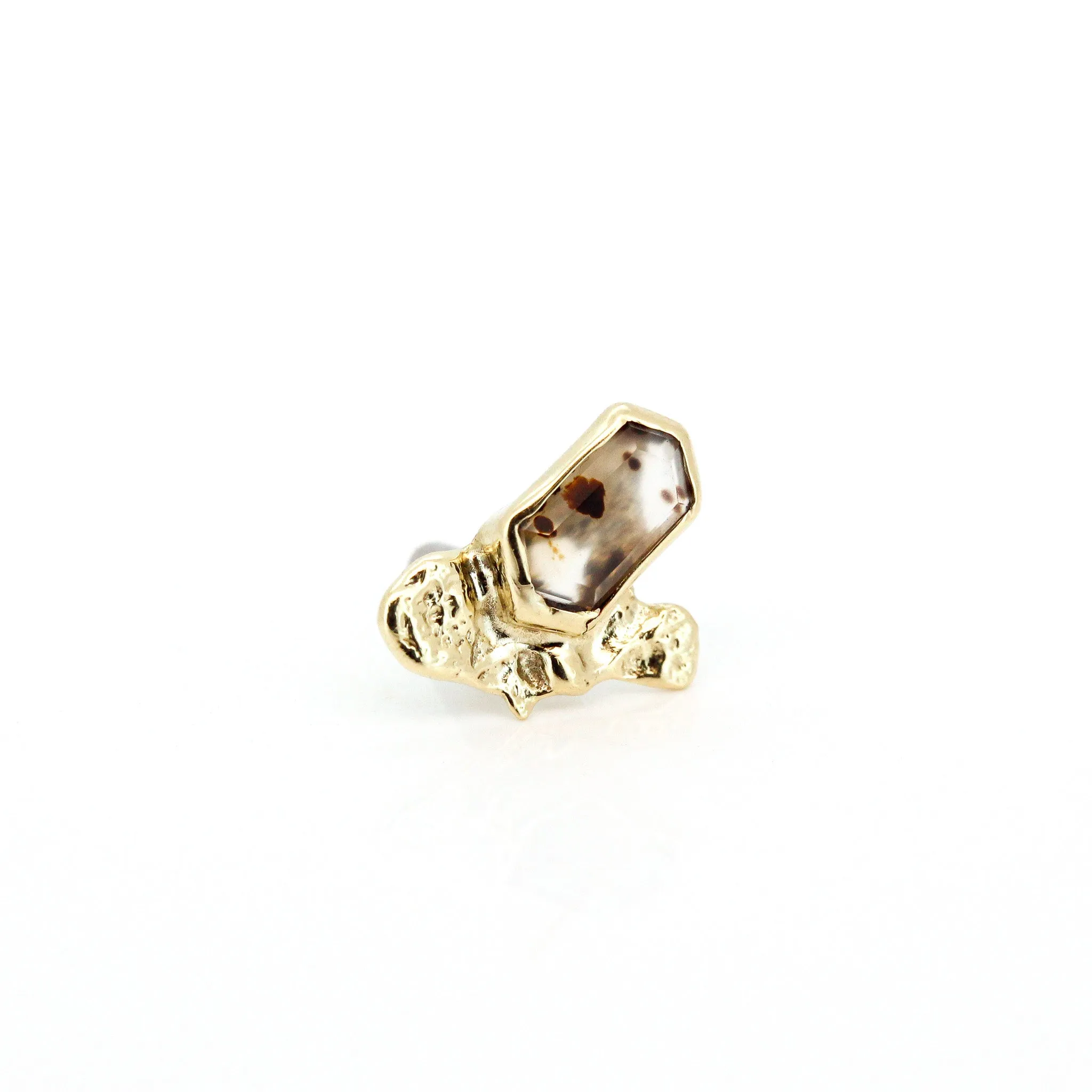 Montana Agate in 14kt Yellow Gold- 14ga Threaded end