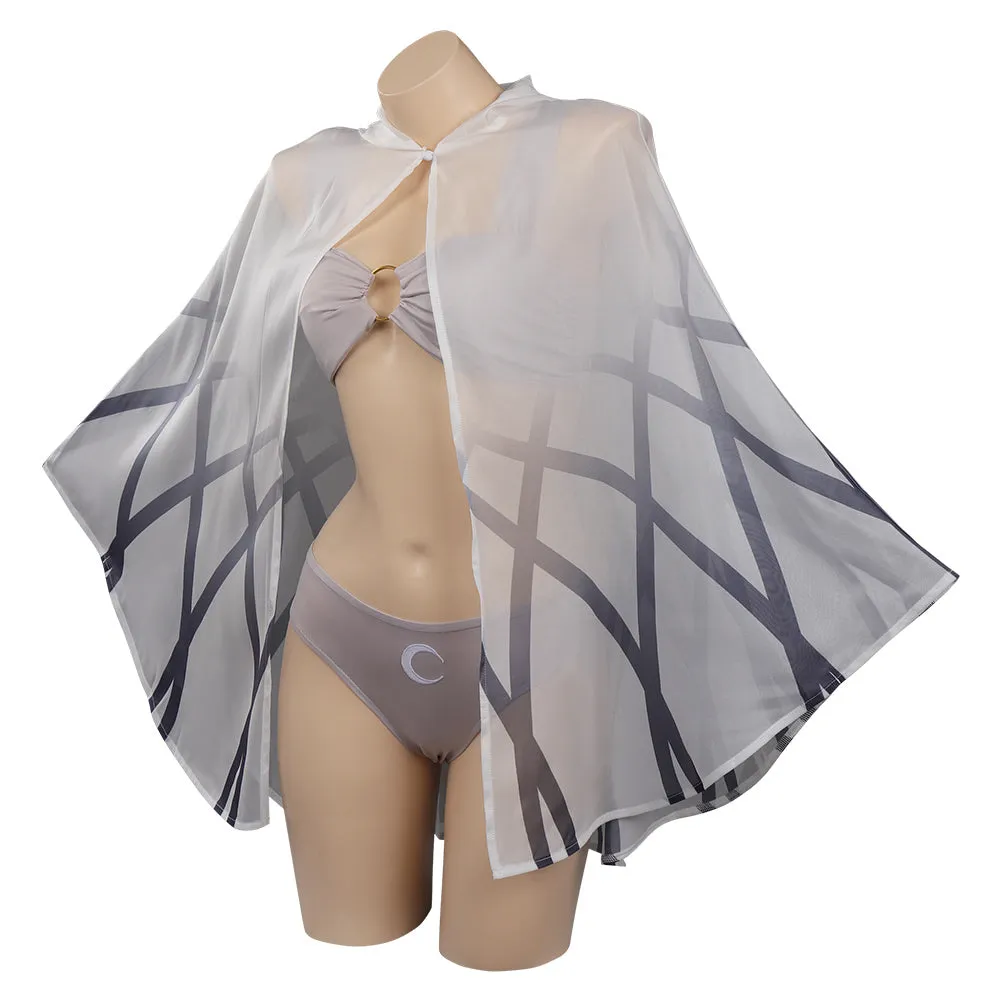 Moon Knight Marc Spector Swimsuit Cosplay Costume Three-Piece Bikini Swimwear Cloak Outfits Halloween Carnival Suit