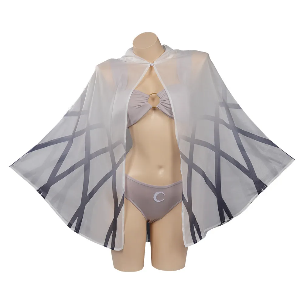 Moon Knight Marc Spector Swimsuit Cosplay Costume Three-Piece Bikini Swimwear Cloak Outfits Halloween Carnival Suit