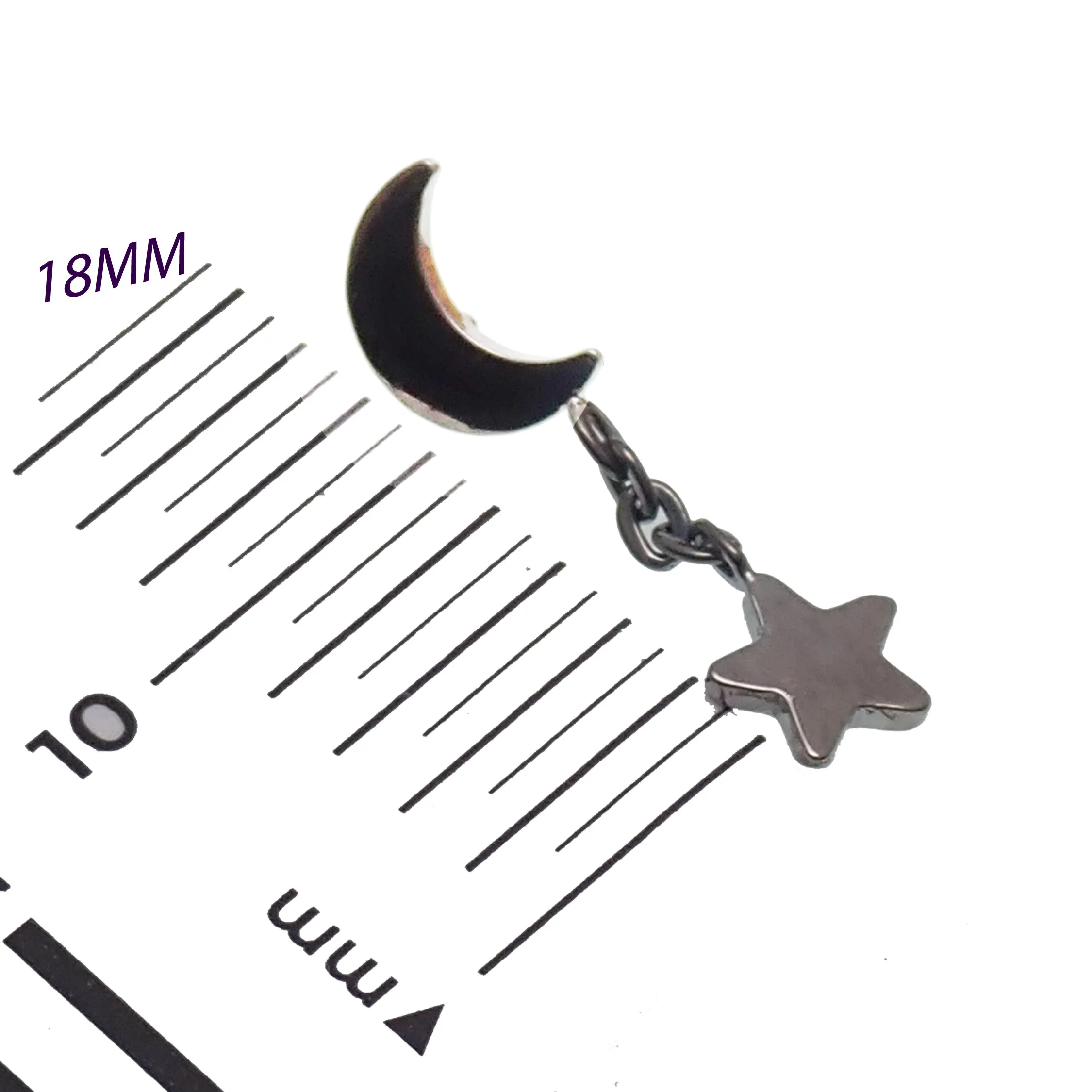Moon star Dangle helix piercing  14g, 16g, 18g