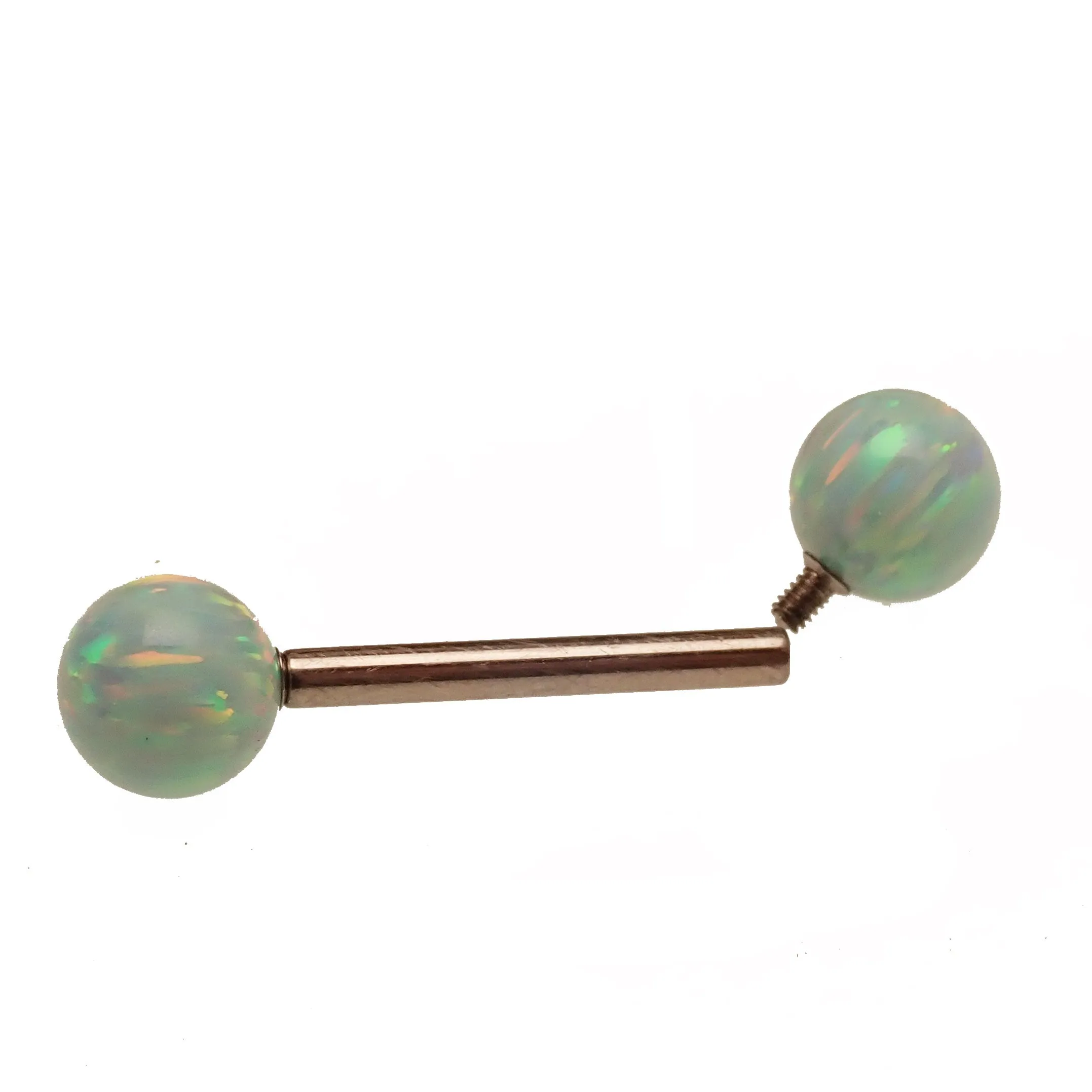 Moon Yellow 5mm, 6mm Opal Titanium Nipple Ring 14g, 12g