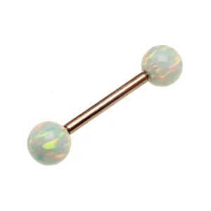 Moon Yellow 5mm, 6mm Opal Titanium Nipple Ring 14g, 12g