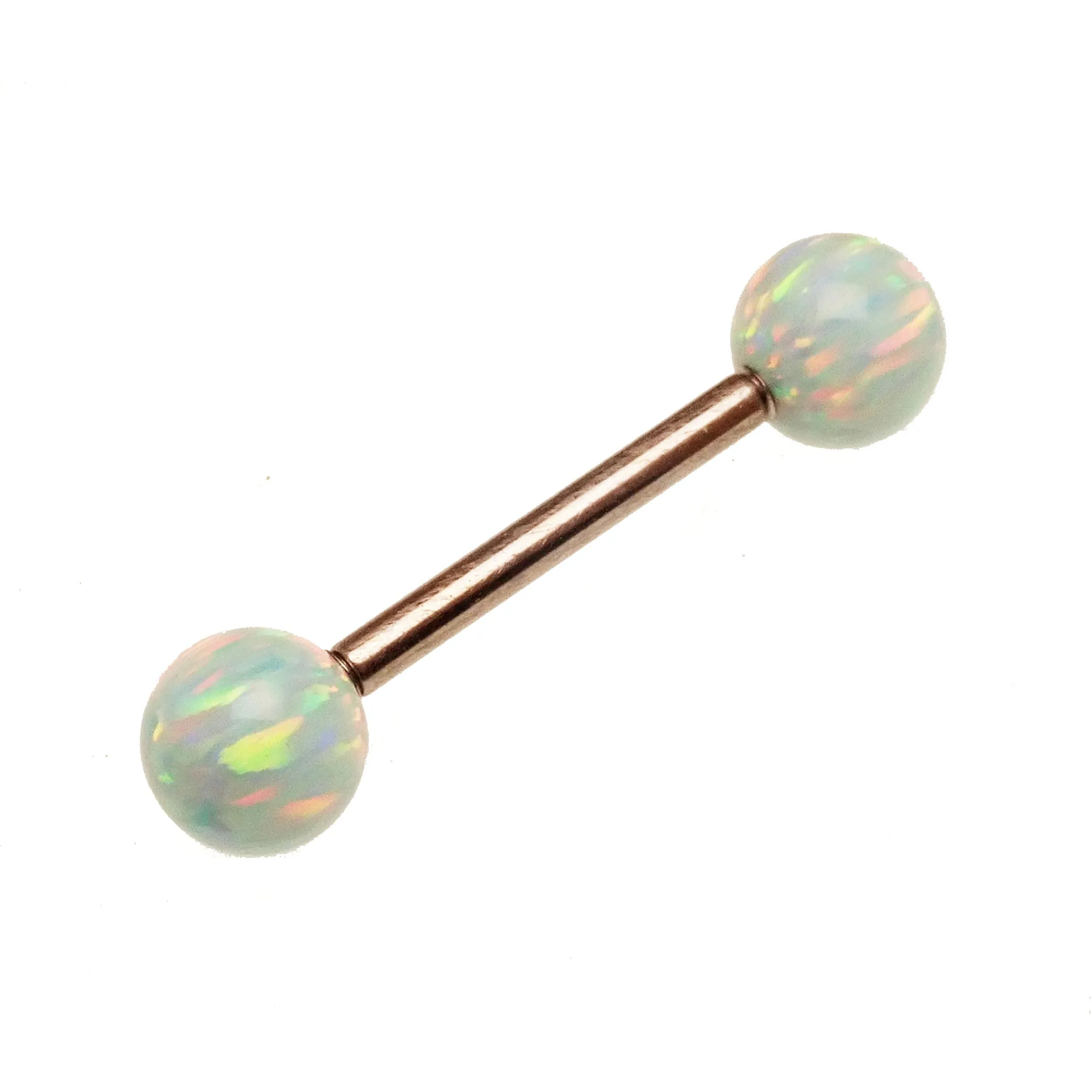 Moon Yellow 5mm, 6mm Opal Titanium Nipple Ring 14g, 12g