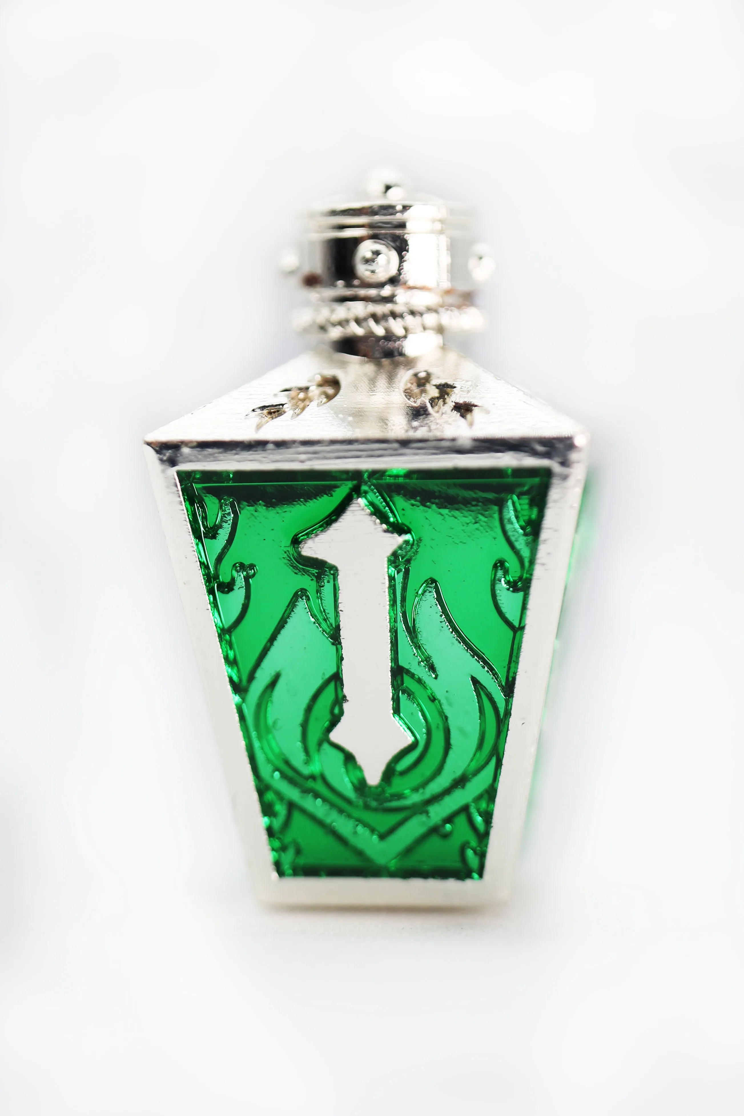 Moonlit Lantern: Silvered Acidfire - Metal RPG Dice Set