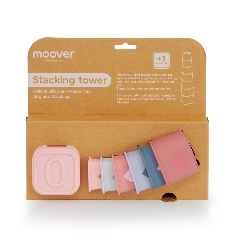 Moover Toys Silicone Stacking Tower - Pink