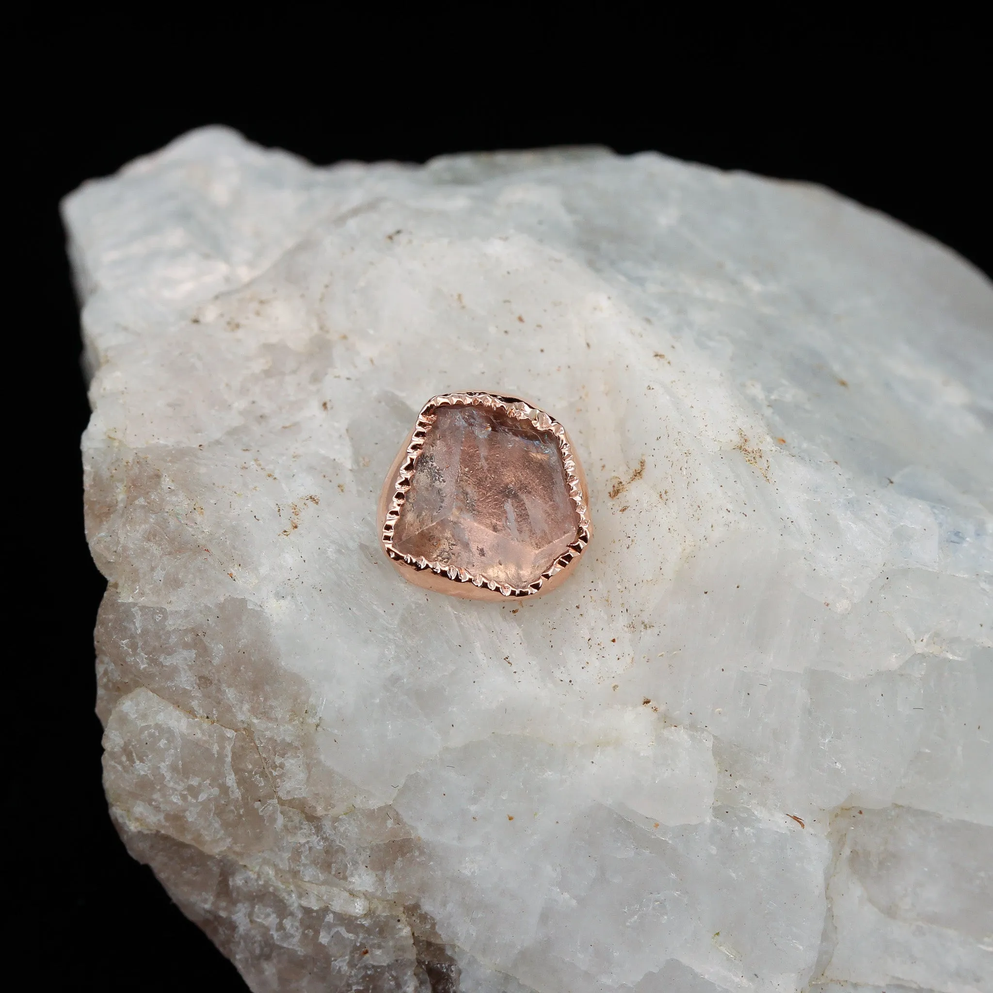 Morganite in Rose Gold  - Threaded End - 14ga