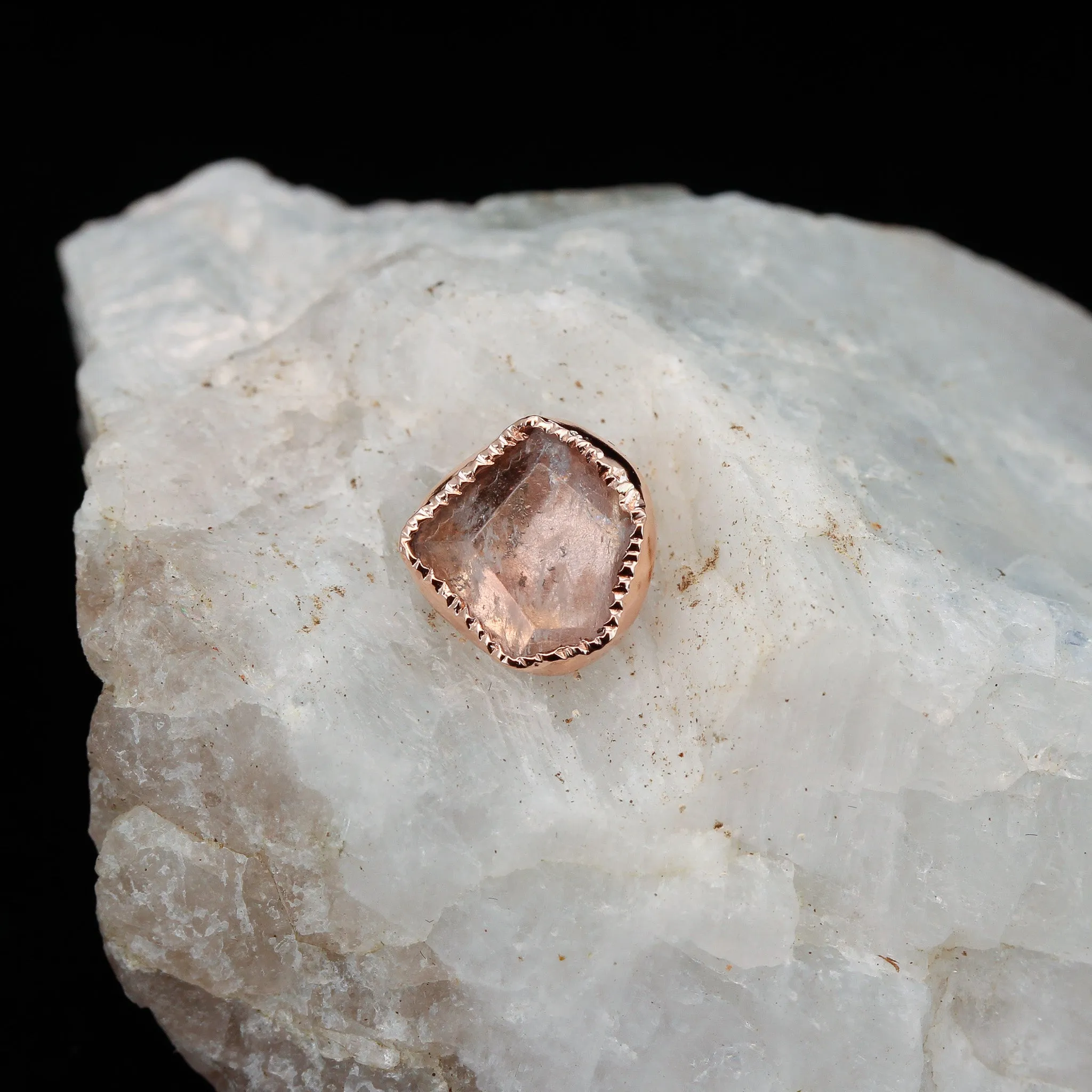 Morganite in Rose Gold  - Threaded End - 14ga