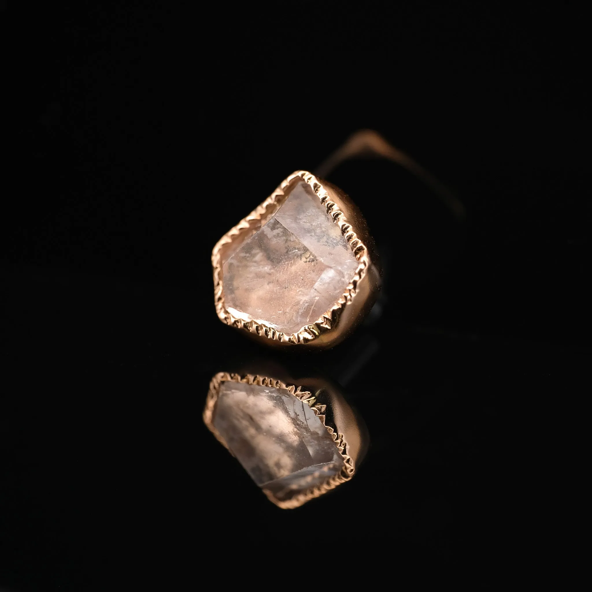 Morganite in Rose Gold  - Threaded End - 14ga