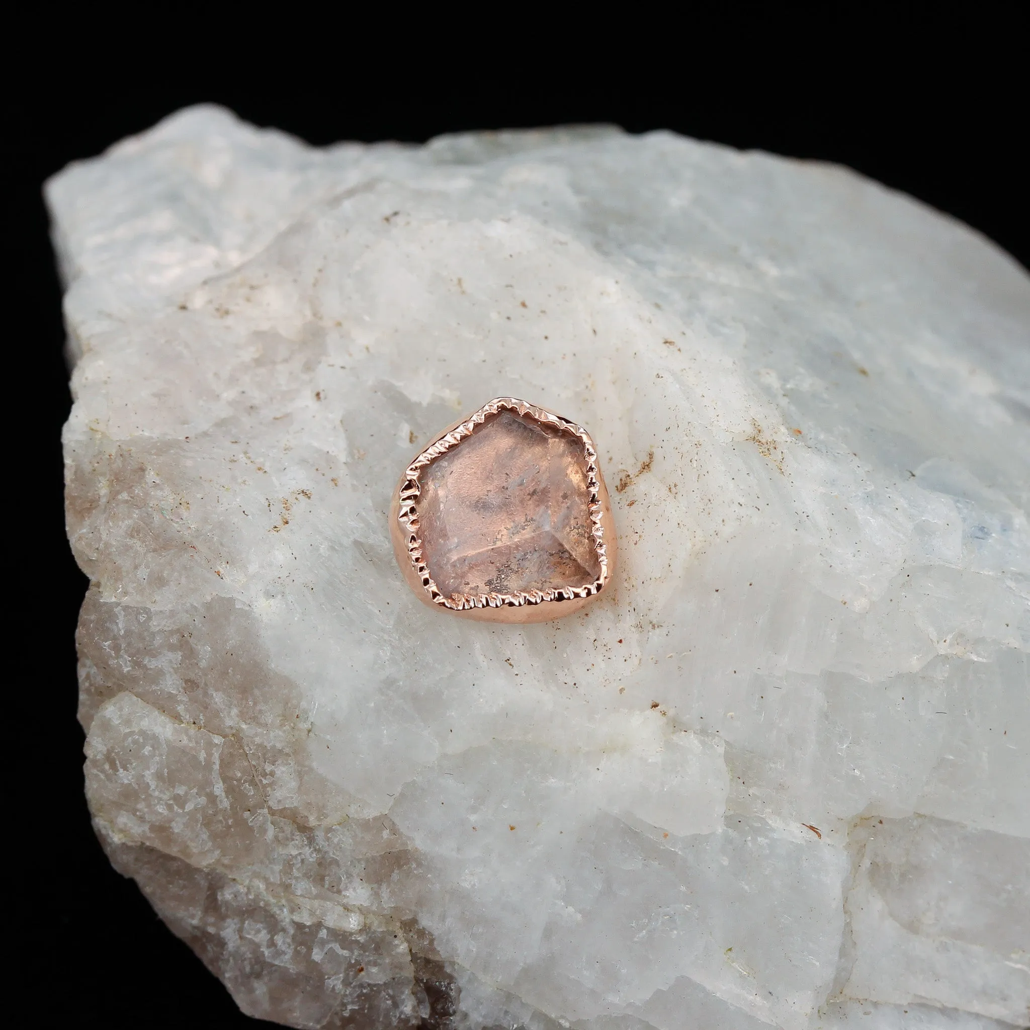Morganite in Rose Gold  - Threaded End - 14ga