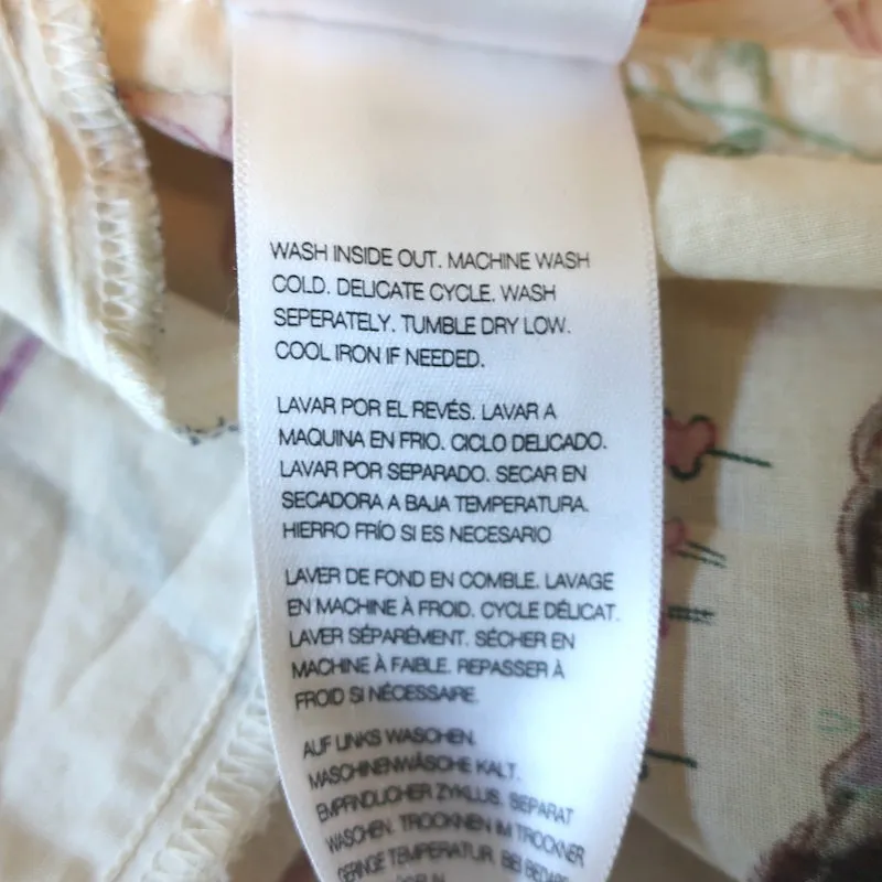 MOTHER The New To Town Shirtdress Cream Goodbye Horses Print Size Medium