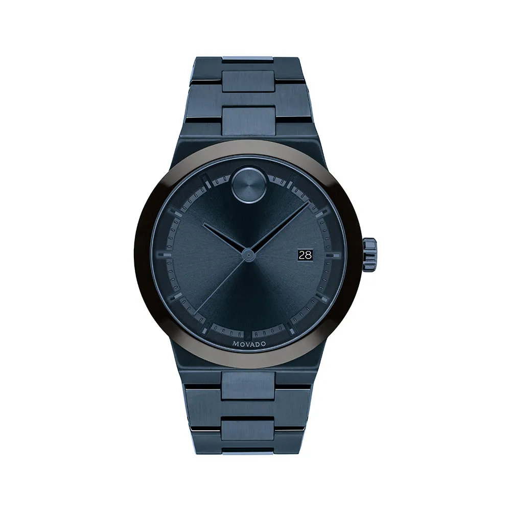 Movado Bold Men's Watch Blue Tone Case Quartz