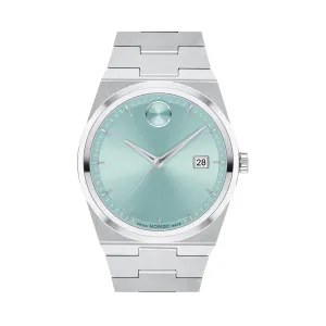 Movado Bold Men's Watch Silver Tone Case Blue Dial Quartz
