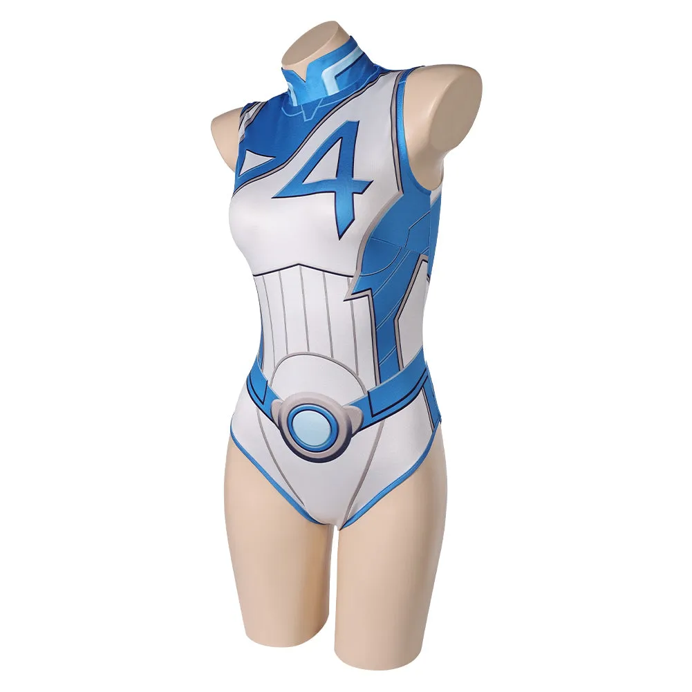 Mv Rivals Susan Storm Invisible Woman Cosplay Costume Female Blue White Swimwear Halloween Carnival Suit