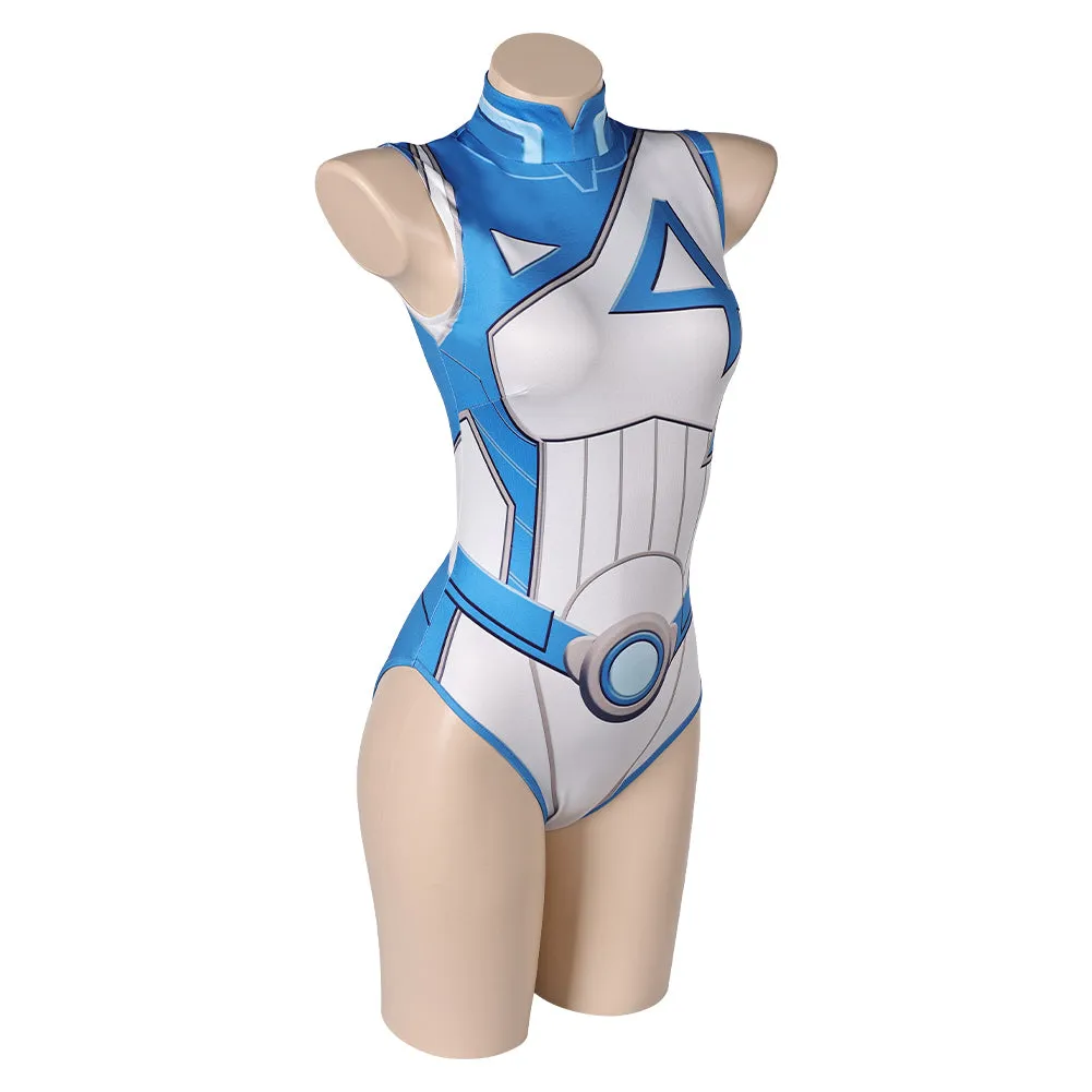 Mv Rivals Susan Storm Invisible Woman Cosplay Costume Female Blue White Swimwear Halloween Carnival Suit