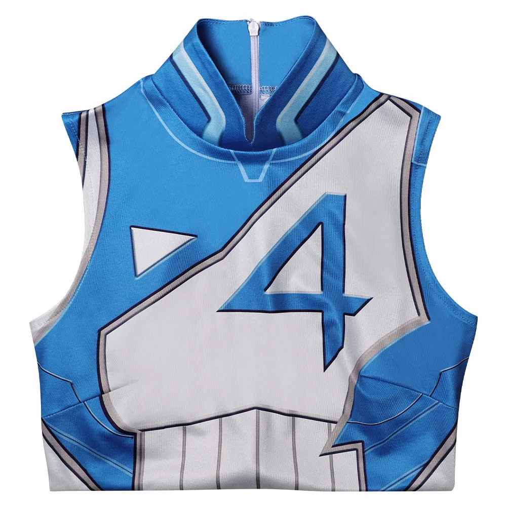 Mv Rivals Susan Storm Invisible Woman Cosplay Costume Female Blue White Swimwear Halloween Carnival Suit