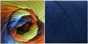 NAVY   OVER THE RAINBOW - Embossed Phoenix Vortex Shawl KIT