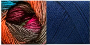 NAVY   PEACE LILY - Falling Leaves Scarf YARN KIT