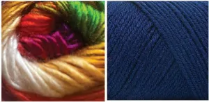 (NEW 100% Acrylic) NAVY   COLORFUL DREAMING - Embossed Phoenix Scarf KIT