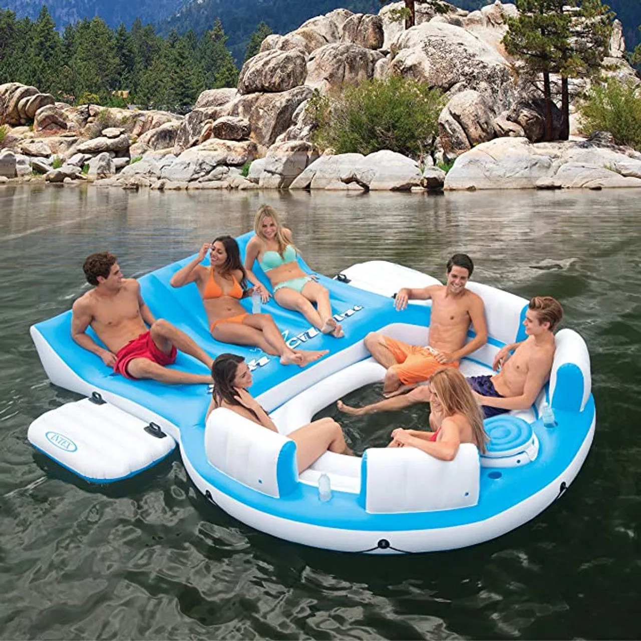 NEW IN BOX! Splash 'N Chill Inflatable Lake Island Float