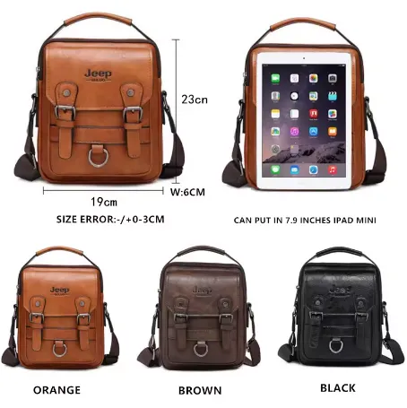 NEW JEEP BULUO Multifunction Men's Business Bags Large Capacity Leather Shoulder Bag Big Brand Messenger Bag