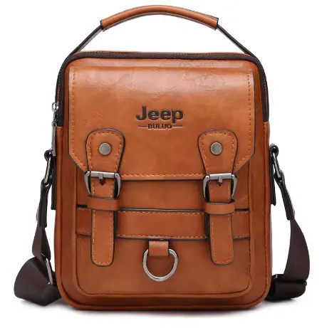 NEW JEEP BULUO Multifunction Men's Business Bags Large Capacity Leather Shoulder Bag Big Brand Messenger Bag