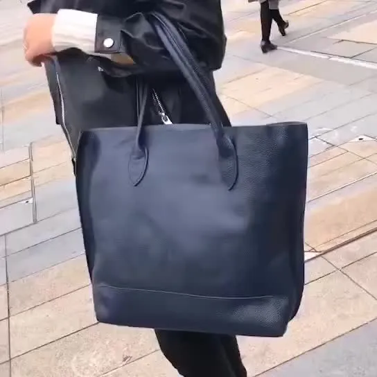 New simple super large capacity soft leather tote bag -shoulder  bag