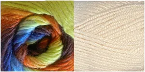 (NEW) VANILLA   OVER THE RAINBOW - Embossed Natura Shawl KIT