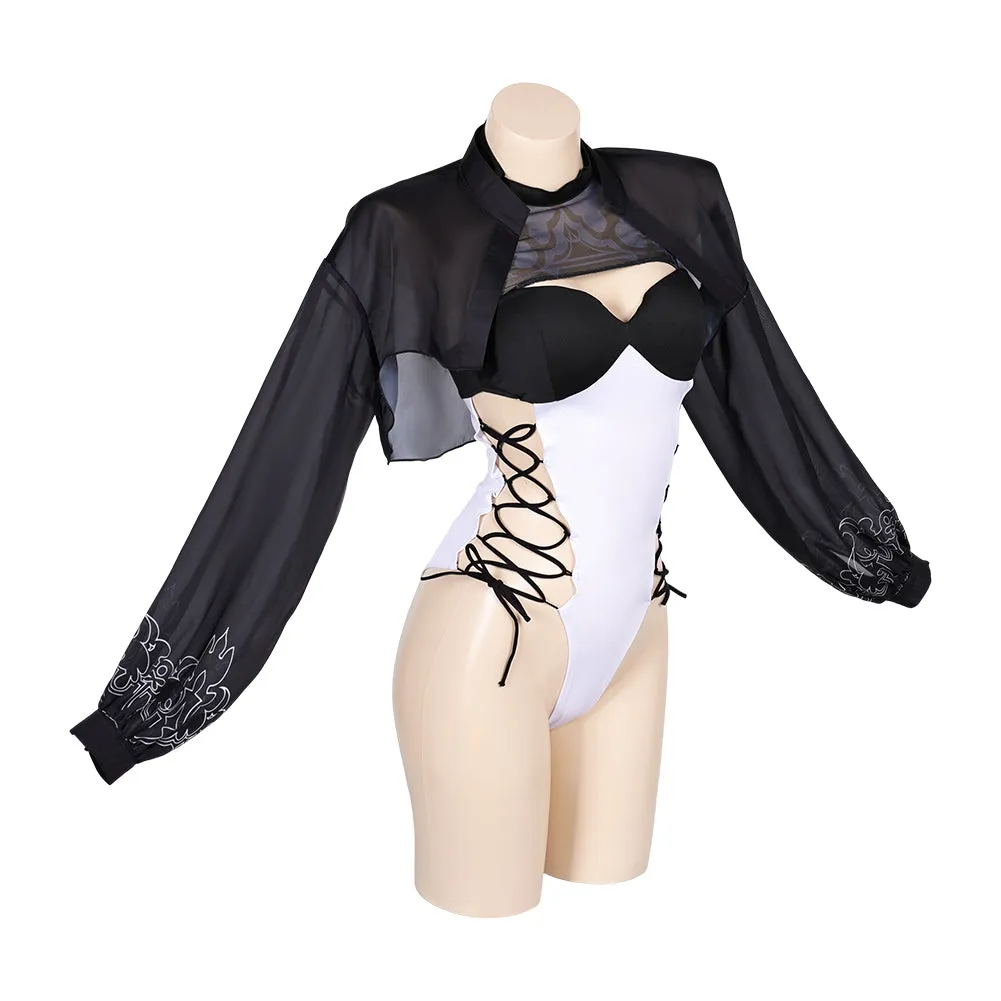NieR: Automata Ver1.1a YoRHa No.2 Type B Original ONE PIECE Black-white Swimsuit Swimwear Cosplay Costume Outfits