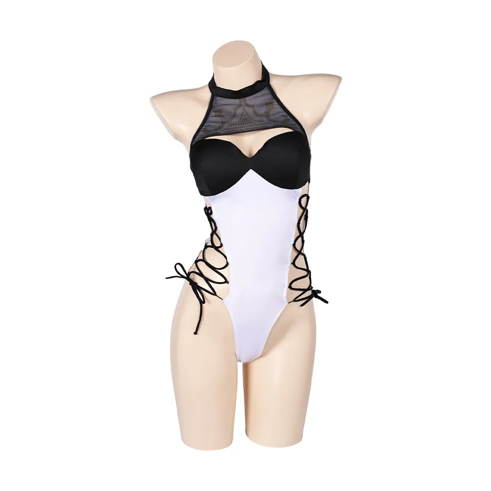 NieR: Automata Ver1.1a YoRHa No.2 Type B Original ONE PIECE Black-white Swimsuit Swimwear Cosplay Costume Outfits
