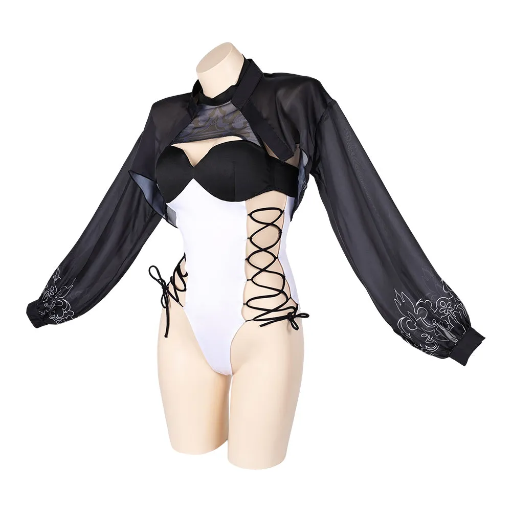 NieR: Automata Ver1.1a YoRHa No.2 Type B Original ONE PIECE Black-white Swimsuit Swimwear Cosplay Costume Outfits