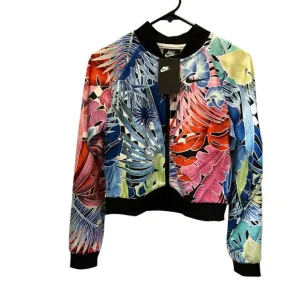Nike Women's Floral Bomber Jacket Multicolor Size XS Zip Closure