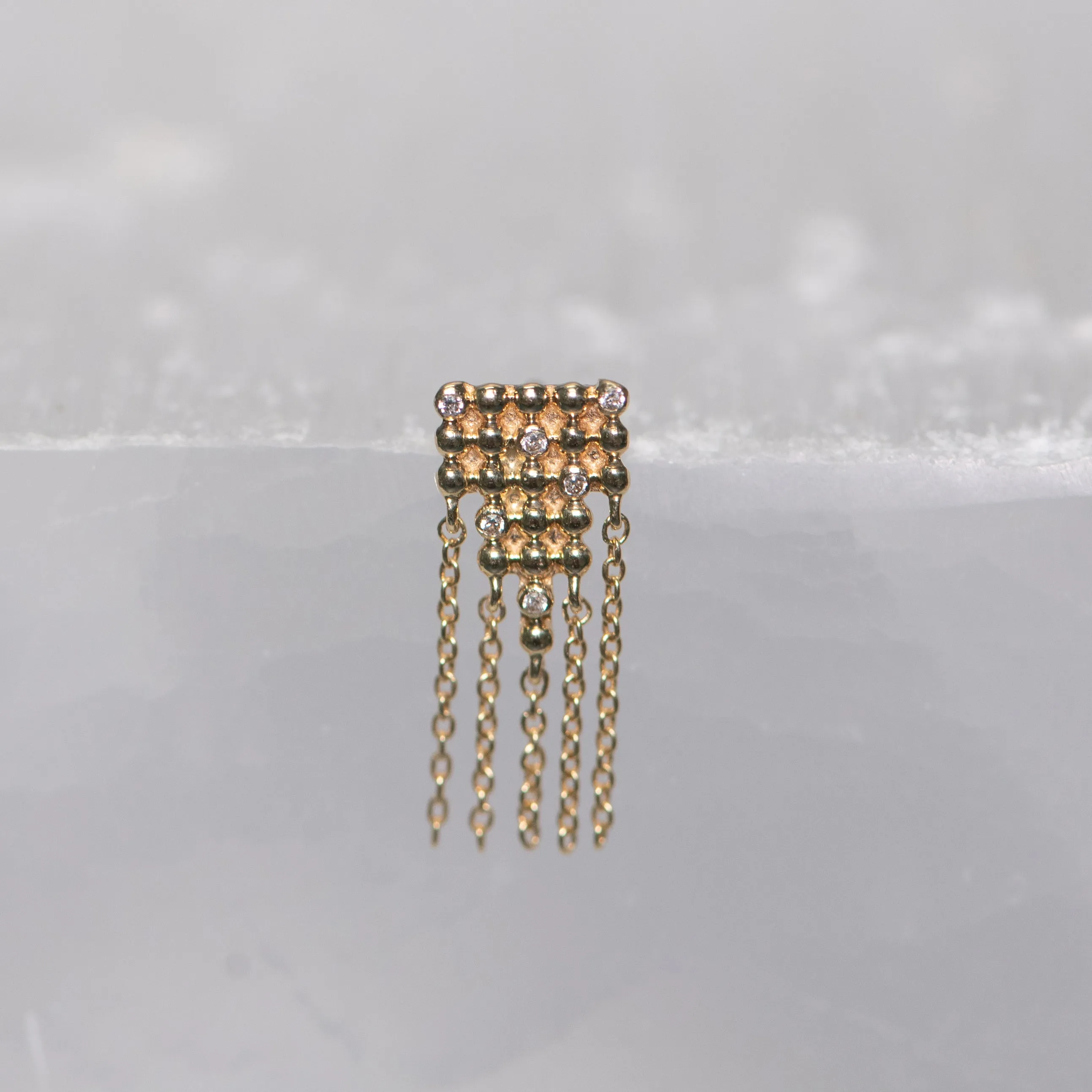 Not So Secret Threaded End & Post with Diamonds