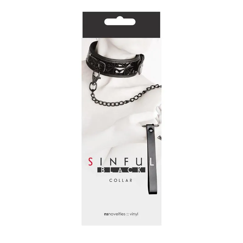 NS Novelties Sinful Black Collar & Leash