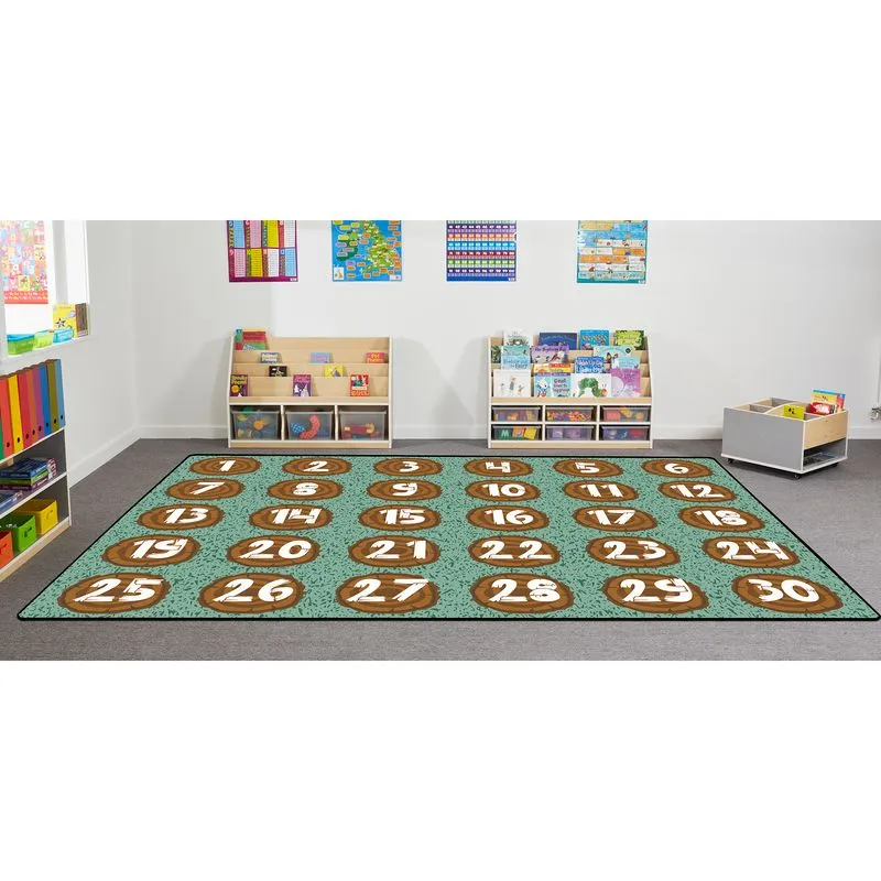Number Logs Learning Rug