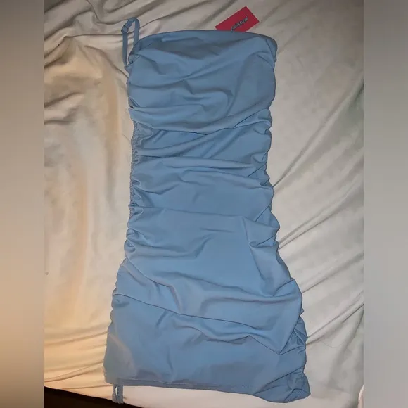 NWT EDIKTED Assymetric Gathered Mini Dress!