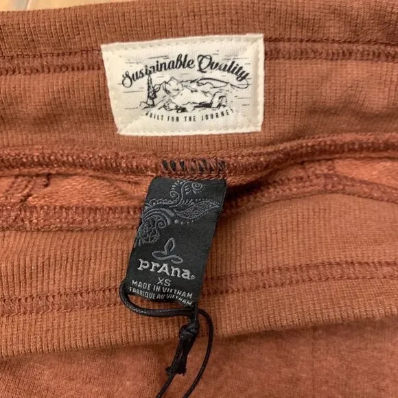 NWT Prana Cozy Up Midi Skirt stretch size XSmall orange brown rust New