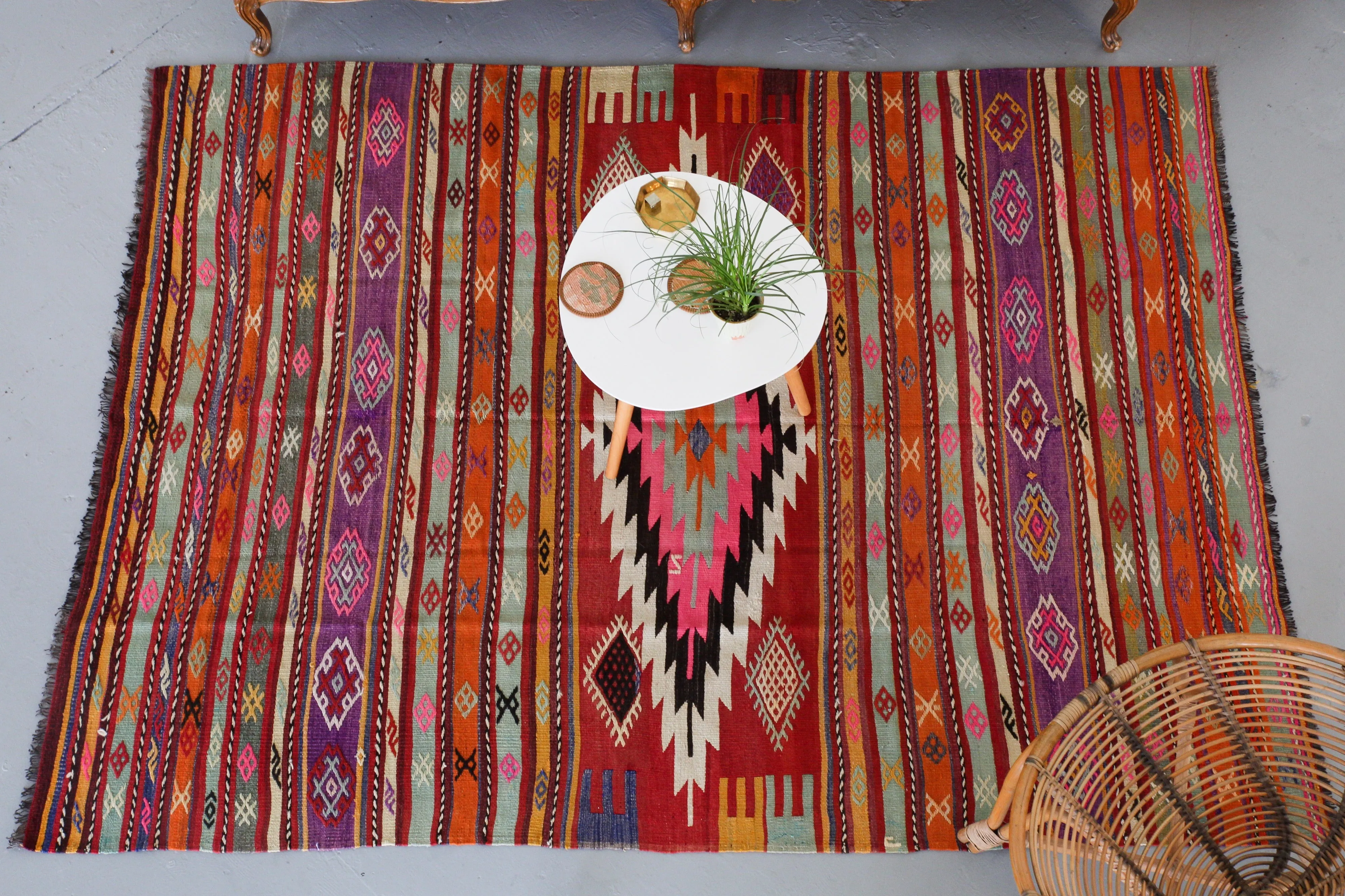 Old Manisa Kilim Rug
