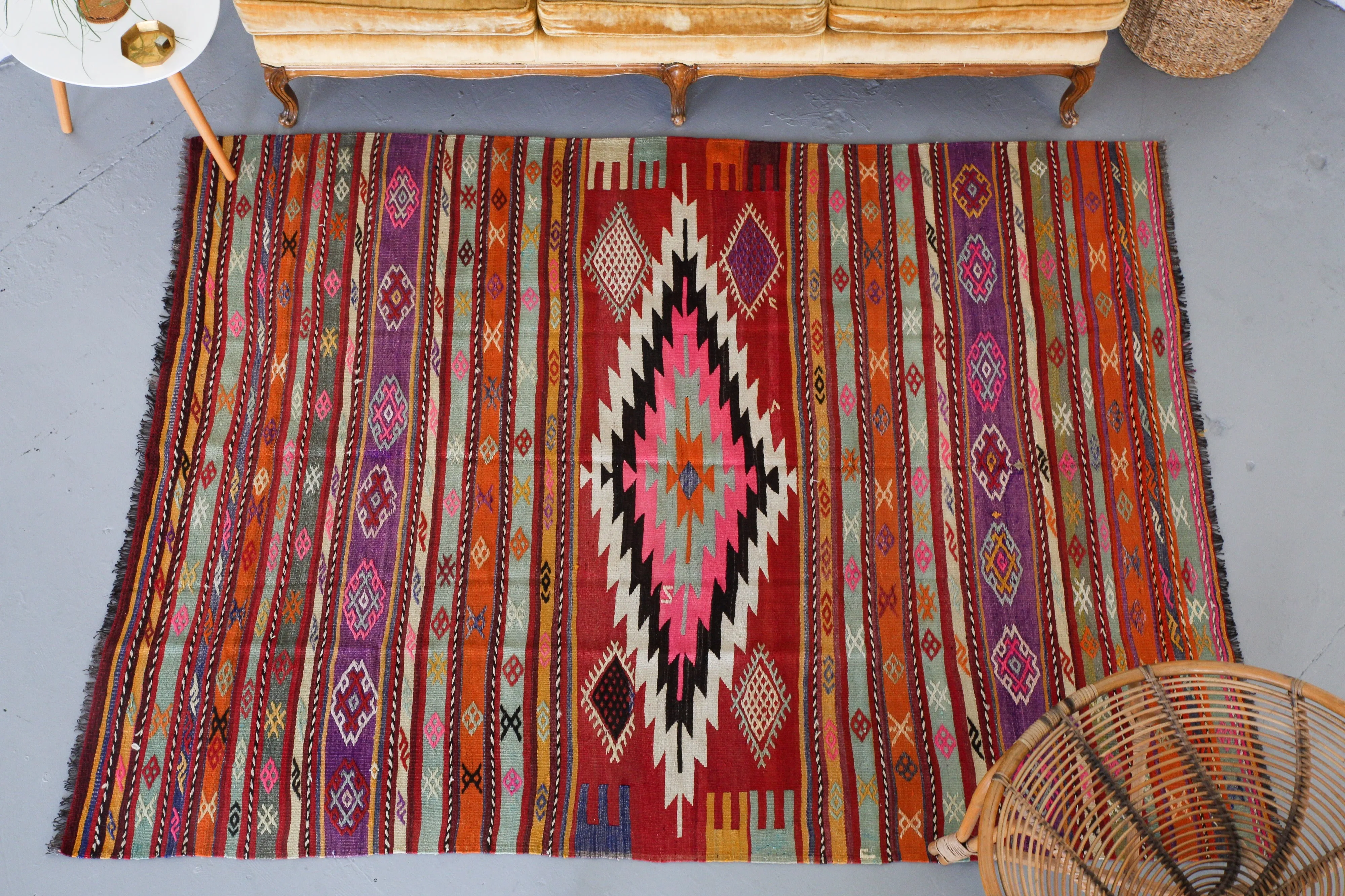 Old Manisa Kilim Rug