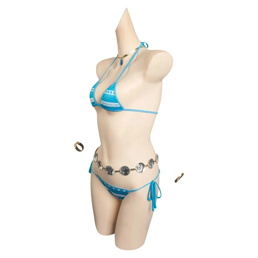 One Piece Nami Blue Bikinis Swimwear Swimsuit Cosplay Costume Outfits Halloween Carnival Suit ﻿