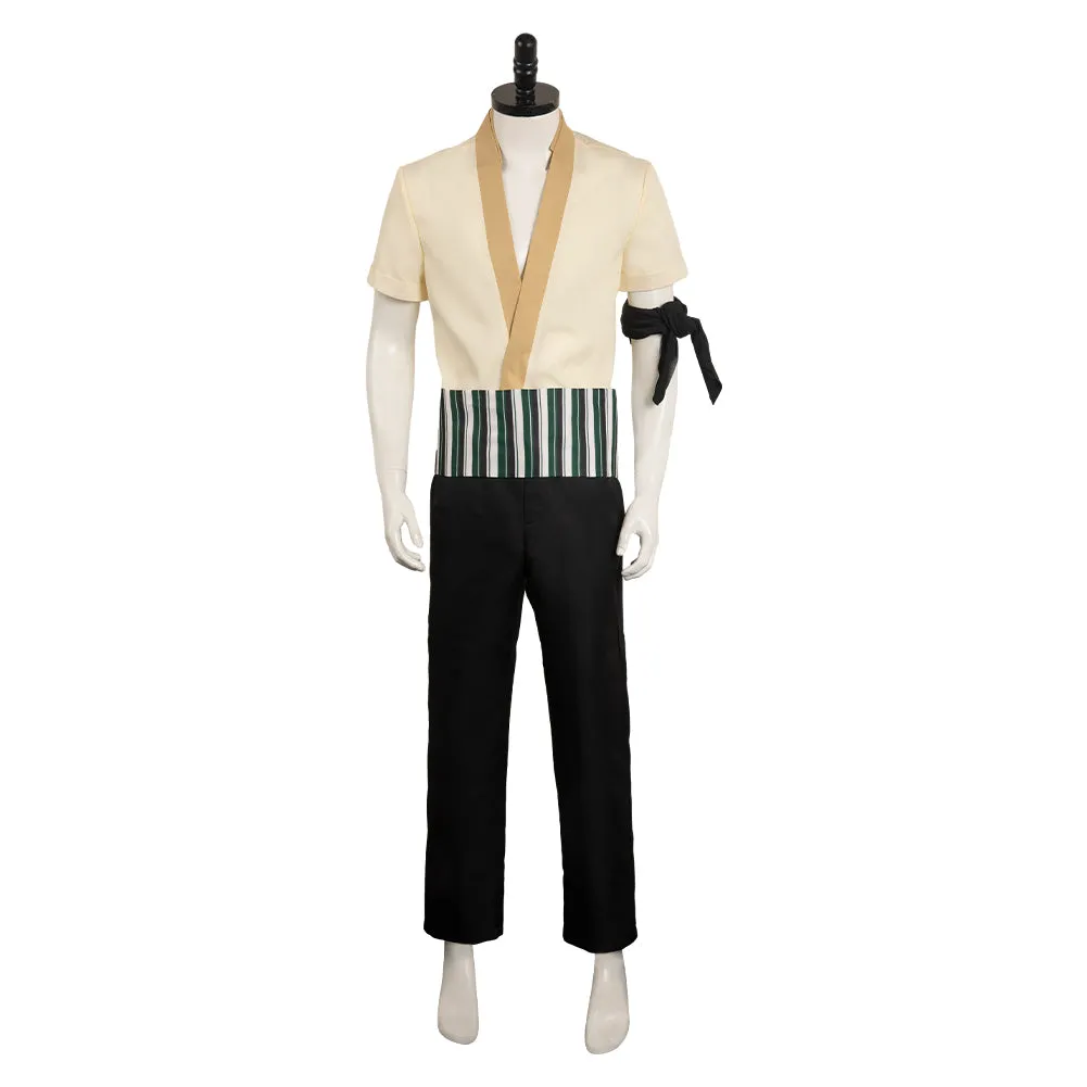 One Piece Roronoa Zoro Cosplay Costume White Outfits Halloween Carnival Suit