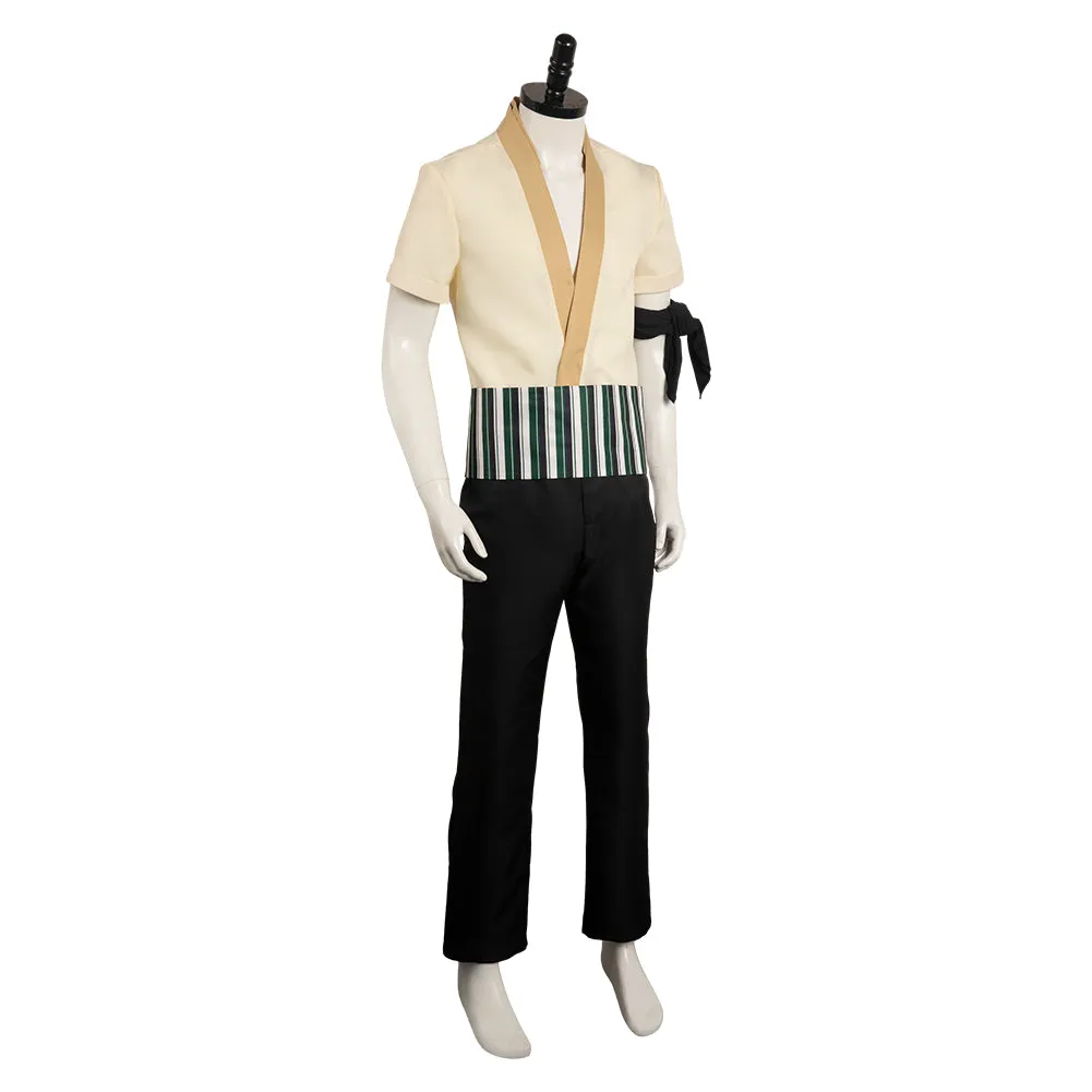 One Piece Roronoa Zoro Cosplay Costume White Outfits Halloween Carnival Suit