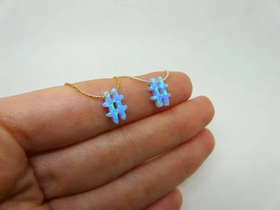 Opal Hashtag Necklace – Trendy & Fun