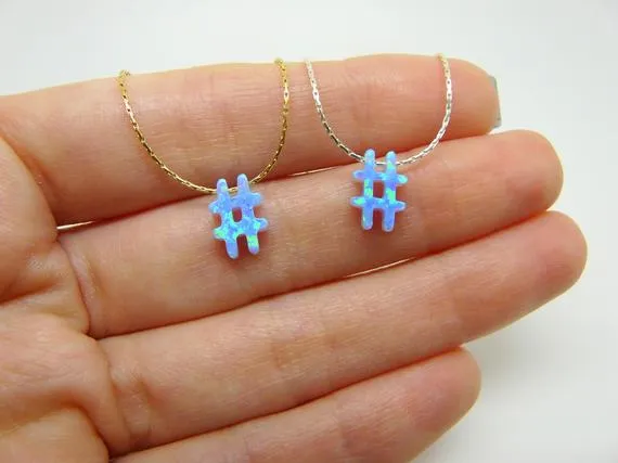 Opal Hashtag Necklace – Trendy & Fun