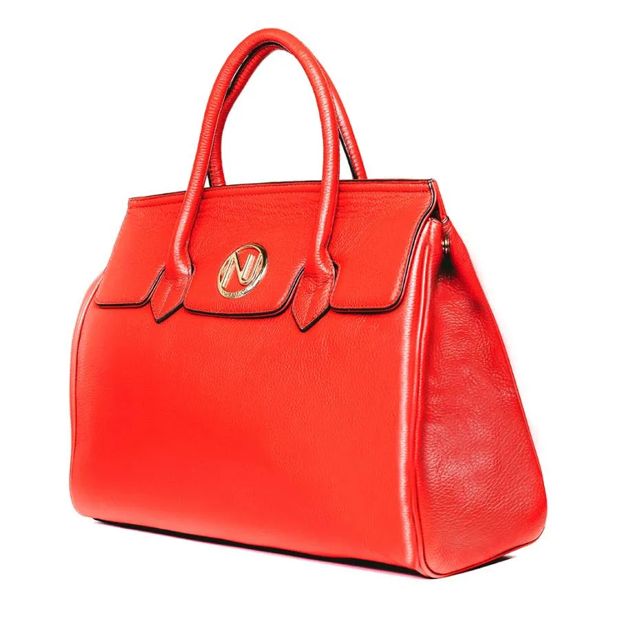 Ophelia Handbag in Red Pebble Leather