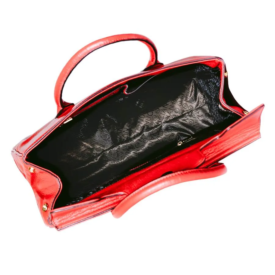 Ophelia Handbag in Red Pebble Leather