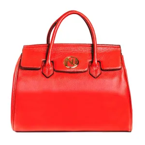 Ophelia Handbag in Red Pebble Leather